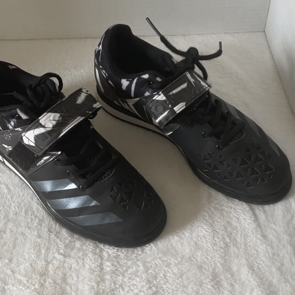 adidas Black powerlifting shoes